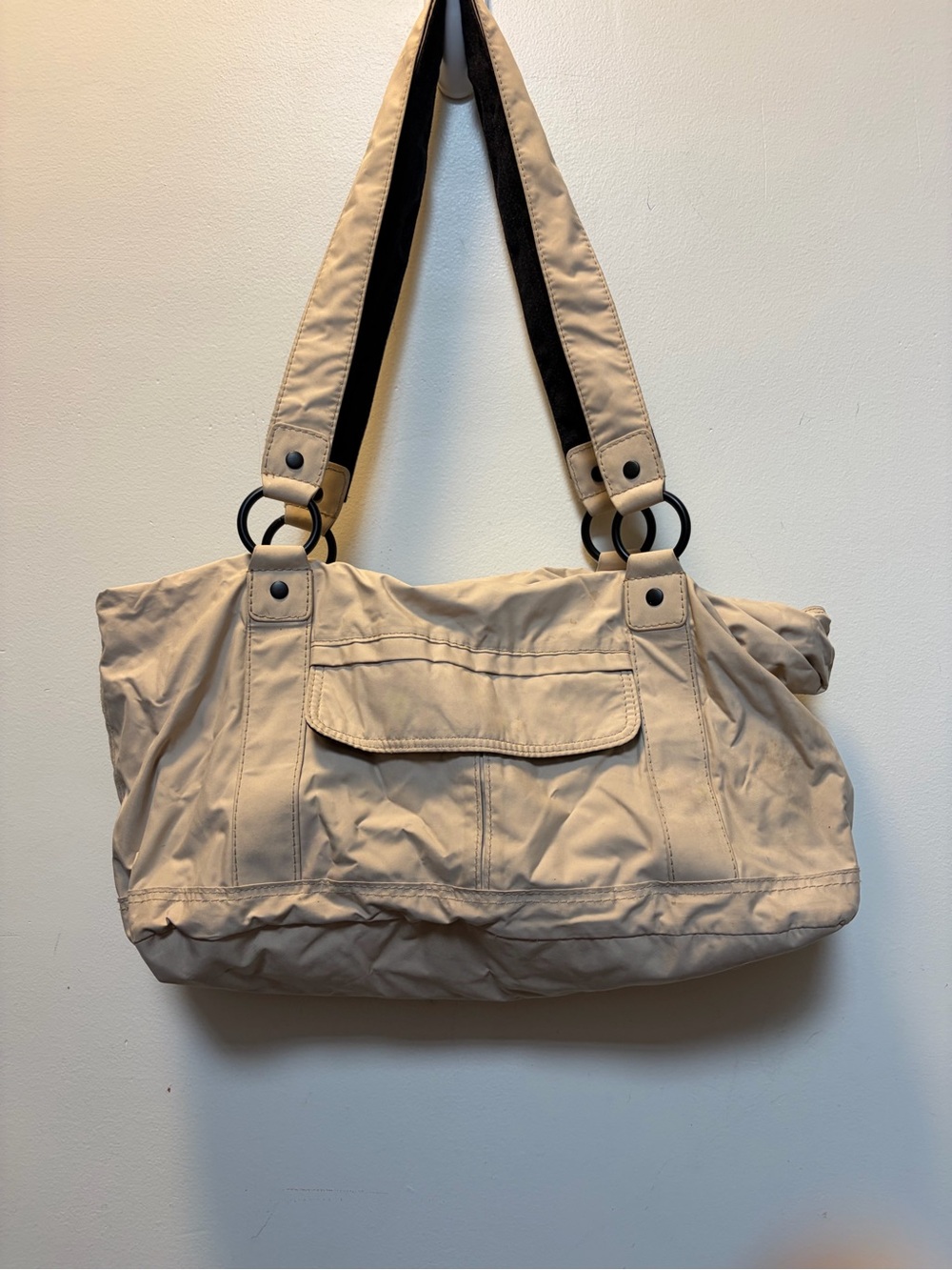 L.L. Bean vintage Beige Women's nylon Shoulder Bag - Versatile Everyday Carry